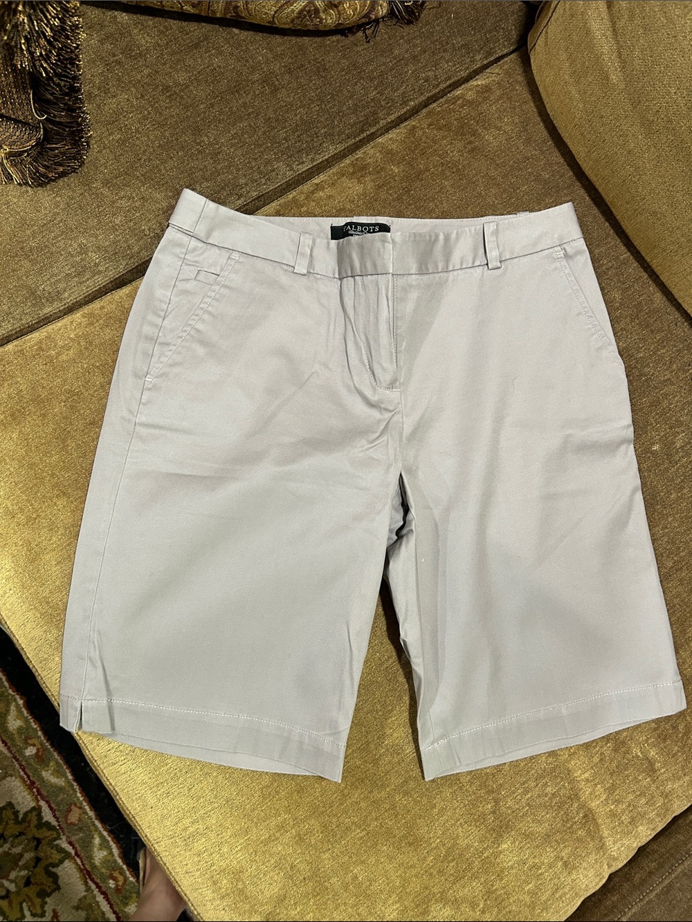 Talbots 4P tank khaki Chino stretch Shorts EUC!